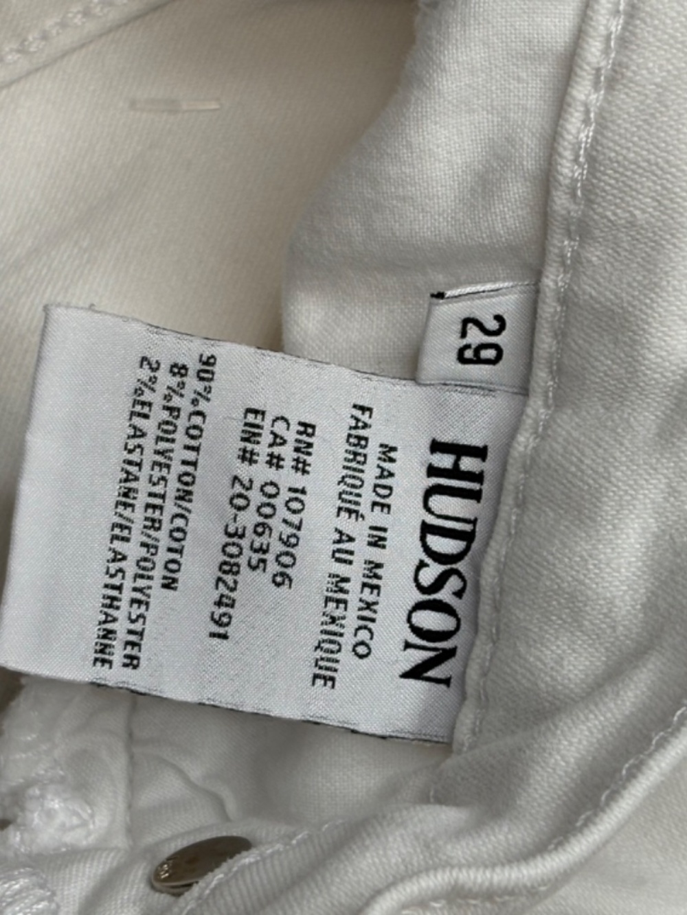 Hudson White Denim Cutoff Shorts | Size 29 - Picture 3 of 4
